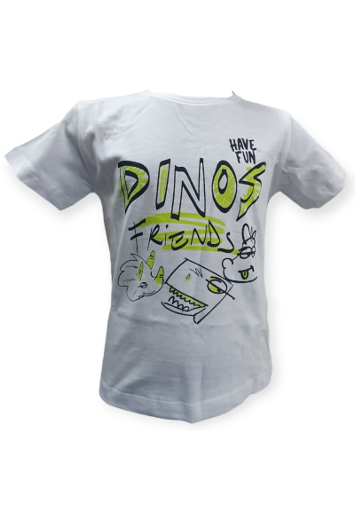 T-Shirt bianca bimbo fantasia dinos