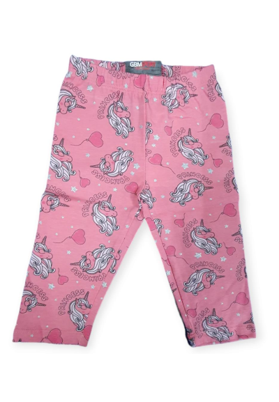 Leggings rosa con stampa unicorno.