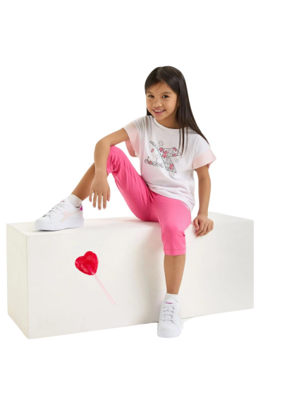 Completino ragazza Diadora ss puzzles bianco