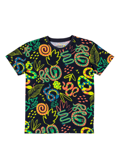 Esplora la Giungla con Stile: T-Shirt Bambino con Fantasia Serpenti