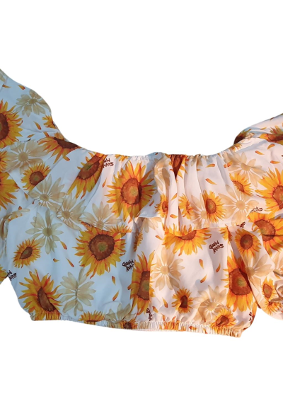 T-Shirt corta ragazza girasole