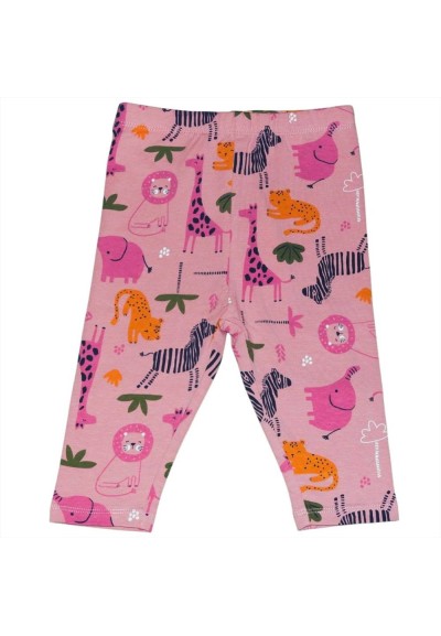 Leggings Neonata Rosa con Fantasia Safari - Gioia e Colore per la Tua 