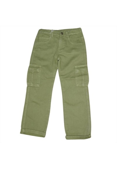 Pantaloni Cargo Verde Oliva per Bambini con tasconi laterali-Comfort e