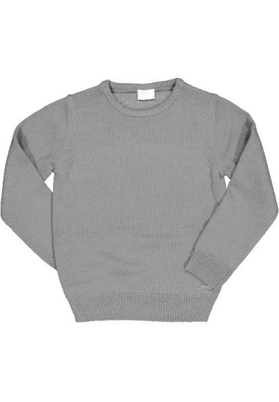 Maglione grigio a girocollo ragazzi, caldo e versatile.