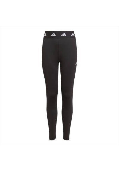 Leggings adidas ragazza modello G TF Tight, colore nero 3 striscie bia