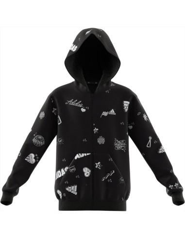 Felpa con zip adidas nera