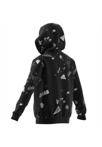 Felpa con zip adidas nera