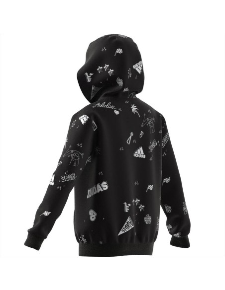 Felpa con zip adidas nera