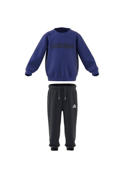 Tuta Adidas in cotone felpato blu nero