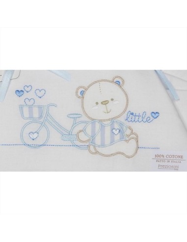 Lenzuolini Orsetto e Bicicletta - Set 3pz per Culla Neonato in Cotone, 2