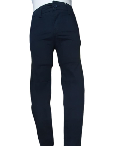 pantalone lungo elasticizzato in cotone blu scuro 5 tasche.