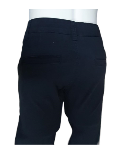 pantalone lungo elasticizzato in cotone blu scuro 5 tasche. 2