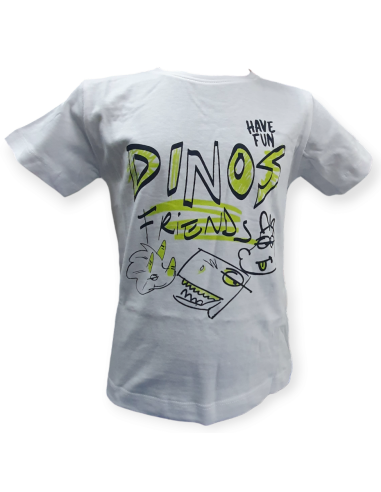T-Shirt bianca bimbo fantasia dinos