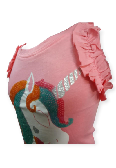 T-Shirt rosa con paillette fantasia