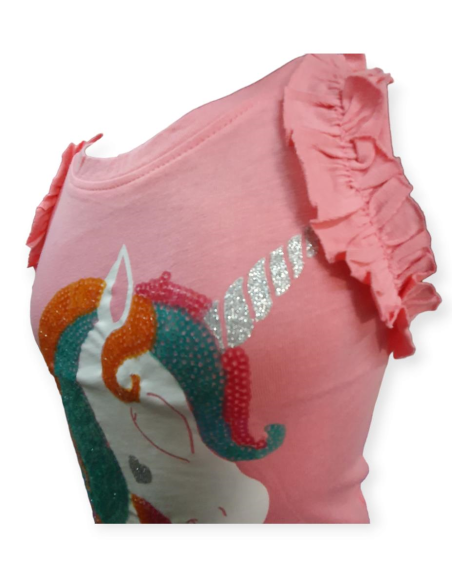 T-Shirt rosa con paillette fantasia