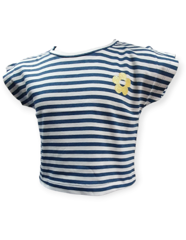 T-Shirt corta righe blu e bianca