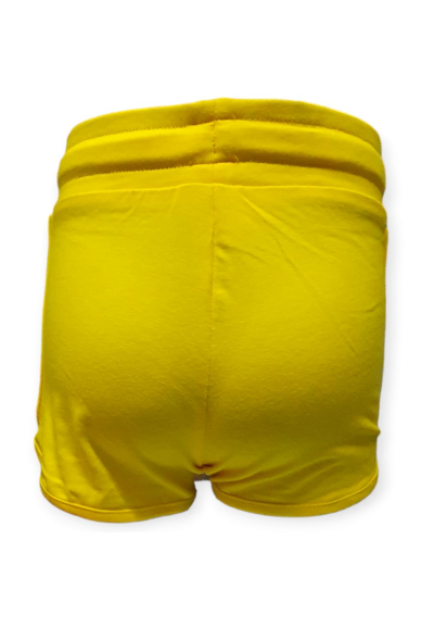 Pantaloncino bambina in cotone giallo.