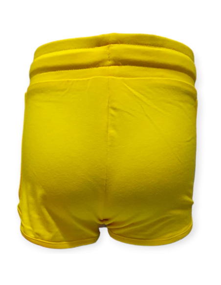 Pantaloncino bambina in cotone giallo.