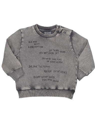 Felpa cotone garzato effetto slavato