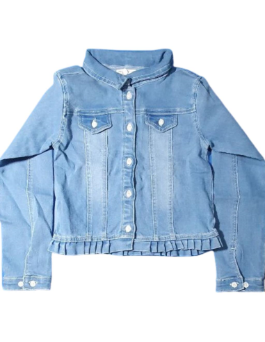 Giubbino in jeans morbido con volant