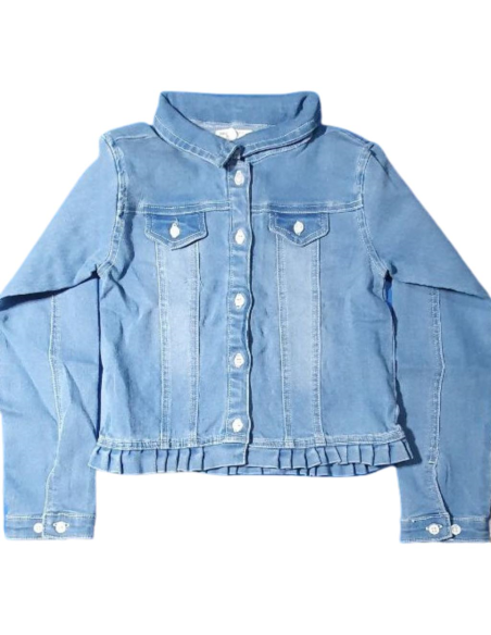 Giubbino in jeans morbido con volant