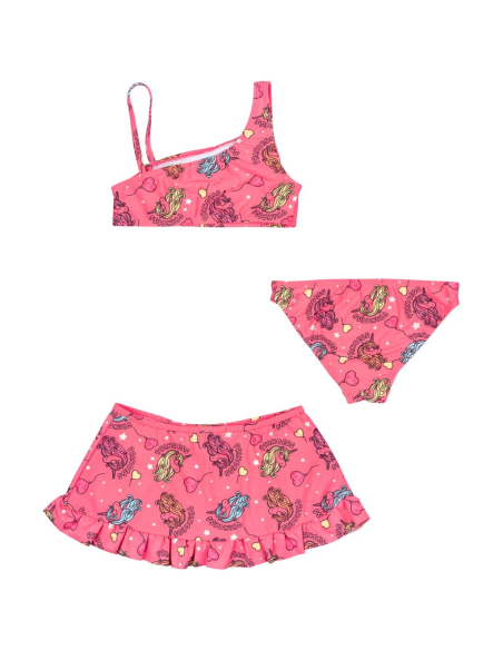 Bikini e gonna Bambina  rosa