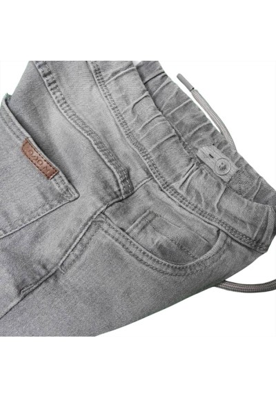 Pantaloni grigio per bambini con elastico alla caviglia.