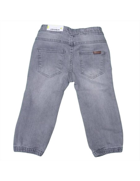 Pantaloni grigio per bambini con elastico alla caviglia.