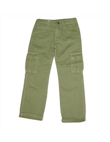 Pantaloni Cargo Verde Oliva per Bambini con tasconi laterali-Comfort e