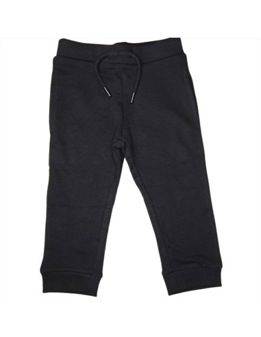 Pantaloni da bambino tipo tuta basico nero cotone garzato