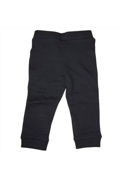 Pantaloni da bambino tipo tuta basico nero cotone garzato