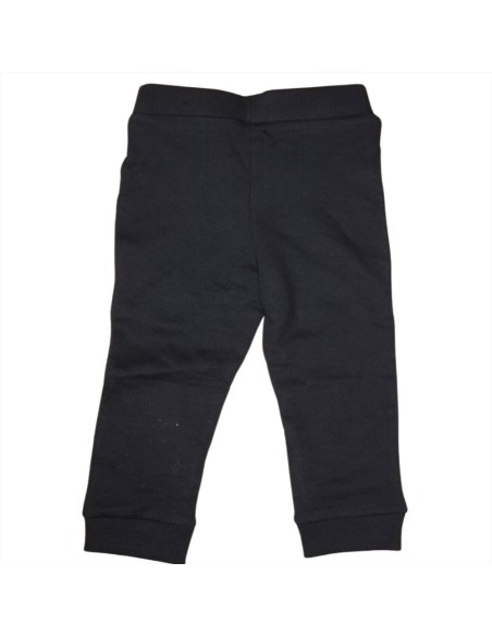 Pantaloni da bambino tipo tuta basico nero cotone garzato
