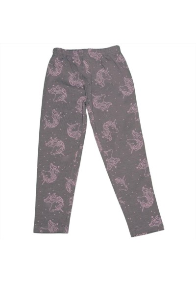 Leggings Magici Bambina - Grigi con Stelle Rosa e Unicorni | Abbigliam