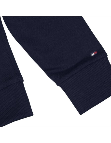 Felpa Ragazzo Blu Scura Hilfiger con Scritta Bianco Geoide - Stile Cas