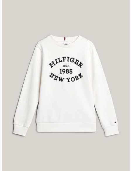 Felpa monotype flock reg sweatshirt bianca  tommy hilfiger