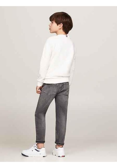 Felpa monotype flock reg sweatshirt bianca  tommy hilfiger