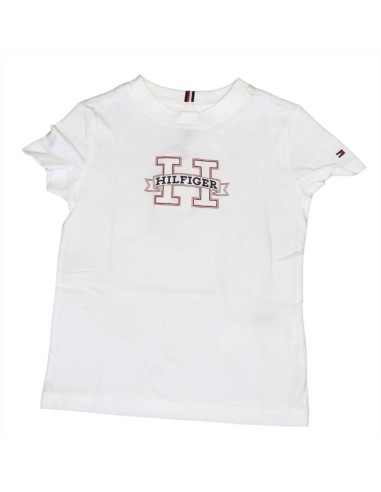 T-shirt Bianca a Maniche Corte con Logo HILFIGER per Bambino  - Vendit