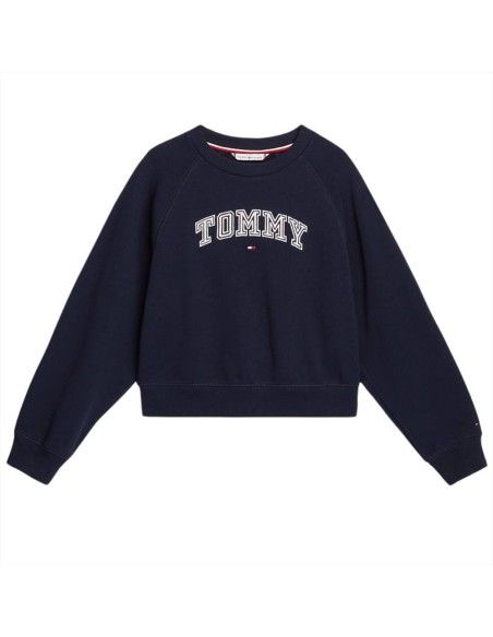 Felpa Ragazza Tommy Hilfiger - Ricamo Rosa e Bianco