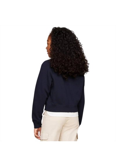 Felpa Ragazza Tommy Hilfiger - Ricamo Rosa e Bianco