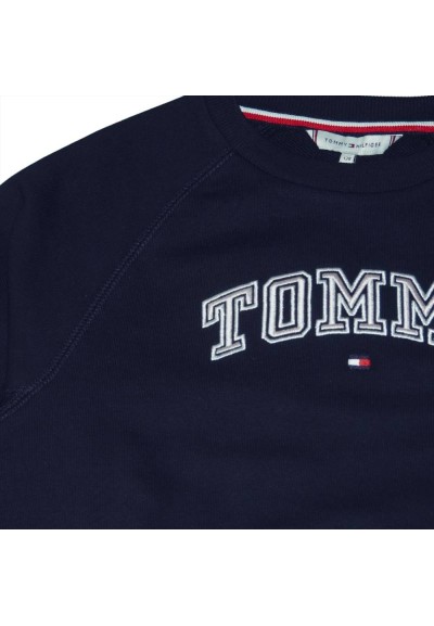 Felpa Ragazza Tommy Hilfiger - Ricamo Rosa e Bianco