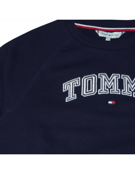 Felpa Ragazza Tommy Hilfiger - Ricamo Rosa e Bianco