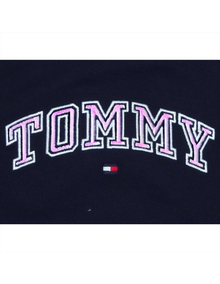 Felpa Ragazza Tommy Hilfiger - Ricamo Rosa e Bianco