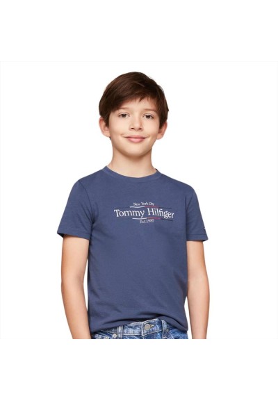 Tommy Hilfiger T-Shirt Bambino Blu "Est. 1985"  - Vendita online | GBM