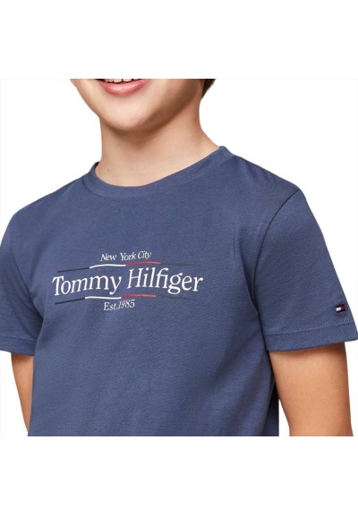Tommy Hilfiger T-Shirt Bambino Blu "Est. 1985"  - Vendita online | GBM