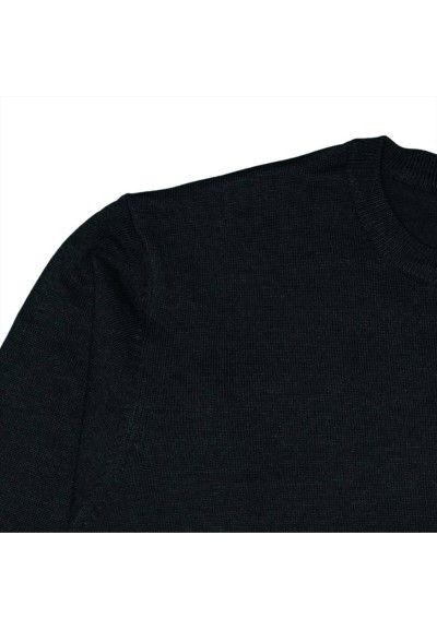Maglione Uomo Cotone Nero con Polsini a Coste - Comfort e Stile Casual
