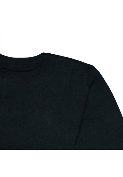 Maglione Uomo Cotone Nero con Polsini a Coste - Comfort e Stile Casual