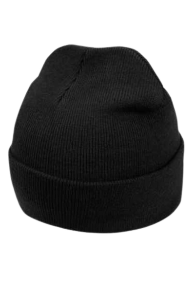 Cuffietta Nike nera per ragazzi, con logo ricamato nel risvolto.  - Ve