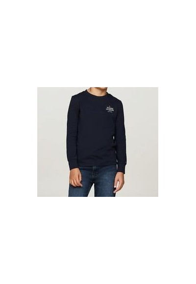 T-Shirt maniche lunghe logo puff print Tommy Hilfiger  nera  - Vendita