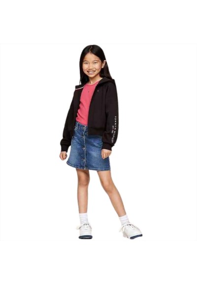 Felpa con zip da ragazza ,blu della Tommy Hilfiger  - Vendita online |