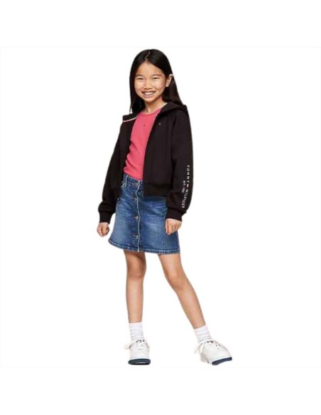 Felpa con zip da ragazza ,blu della Tommy Hilfiger  - Vendita online |